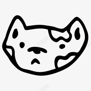 斑点猫印花布脸图标图标