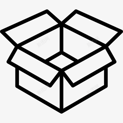 打开纸板箱商业箱子图标svg_新图网 https://ixintu.com 商业 打开纸板箱 箱子