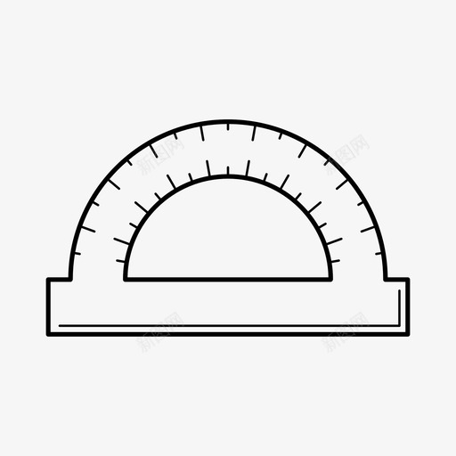 量角器测量刻度图标svg_新图网 https://ixintu.com 刻度 文具 测量 量角器
