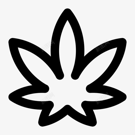 大麻毒品烟图标svg_新图网 https://ixintu.com 动物和自然线图标 大麻 杂草叶 毒品 烟