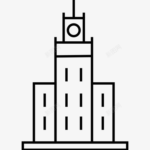 华沙建筑地标图标svg_新图网 https://ixintu.com 华沙 地标 建筑 旅游 纪念碑 首都世界地标线
