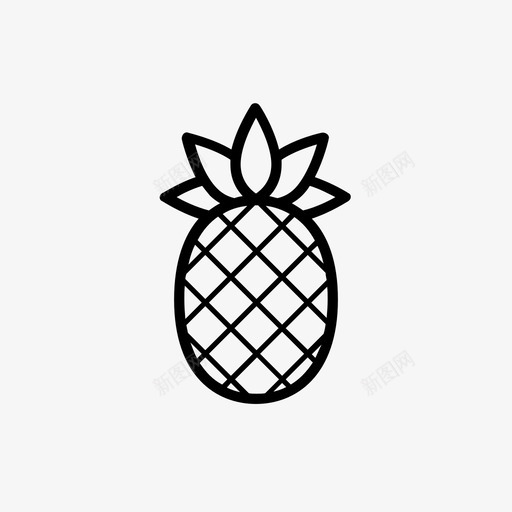 菠萝食物水果图标svg_新图网 https://ixintu.com 夏季卷1 水果 菠萝 食物