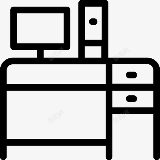书桌室内显示器图标svg_新图网 https://ixintu.com 书桌 室内 显示器 桌子 酒店平滑线条图标