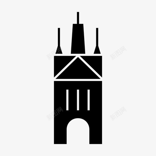 布拉格建筑地标图标svg_新图网 https://ixintu.com 地标 布拉格 建筑 旅游 纪念碑 首都世界地标符号