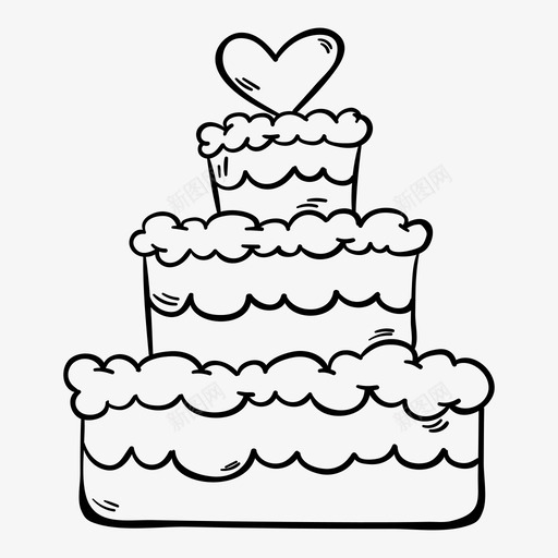 蛋糕心婚礼蛋糕图标svg_新图网 https://ixintu.com 婚礼蛋糕 心 蛋糕