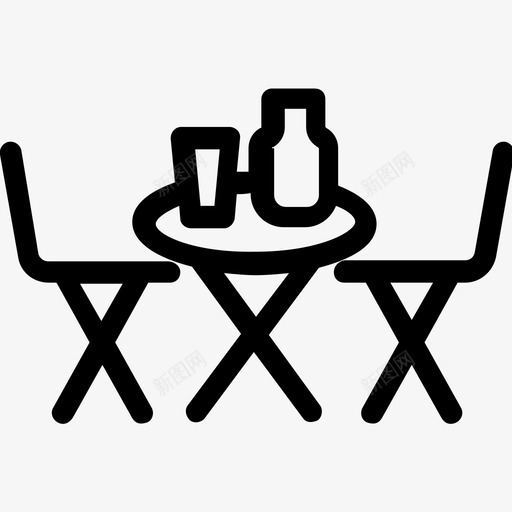 餐厅咖啡厅椅子图标svg_新图网 https://ixintu.com 咖啡厅 椅子 酒店平滑线条图标 餐厅 餐桌