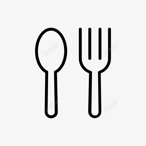 叉子和勺子图标svg_新图网 https://ixintu.com 叉子和勺子