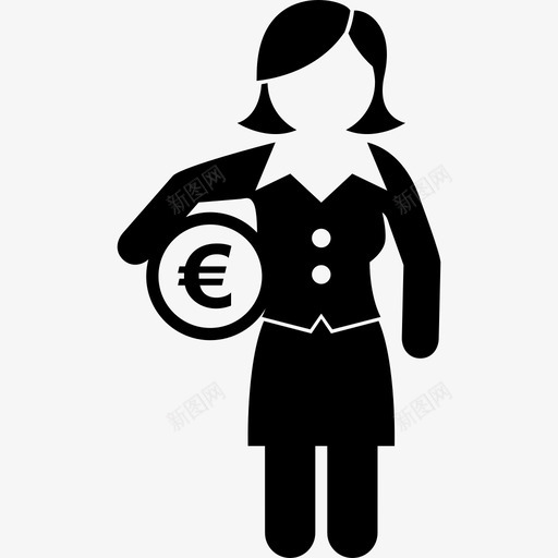 欧元经纪商商业货币图标svg_新图网 https://ixintu.com 商业 女性 女性高管 欧元经纪商 货币