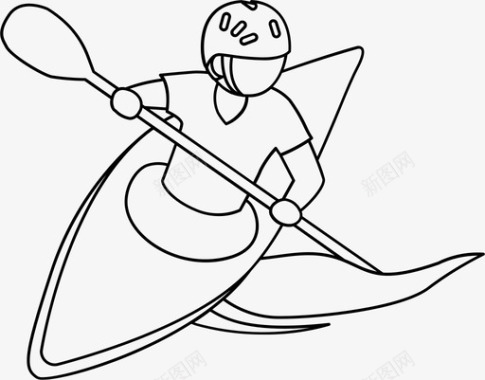 皮划艇独木舟大海图标图标
