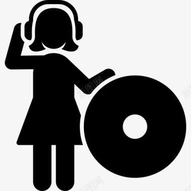 DJ女人音乐职业女性图标图标