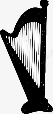 竖琴古典乐器图标图标