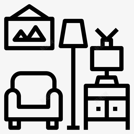 室内装饰图标svg_新图网 https://ixintu.com 室内 家具 家居设计 生活 装饰 设计