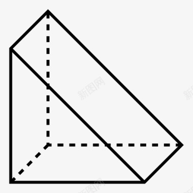 三角棱镜几何图标图标