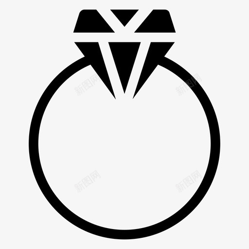 戒指钻石女性图标svg_新图网 https://ixintu.com 女人 女性 婚礼 戒指 时尚和衣服雕文 珠宝 钻石