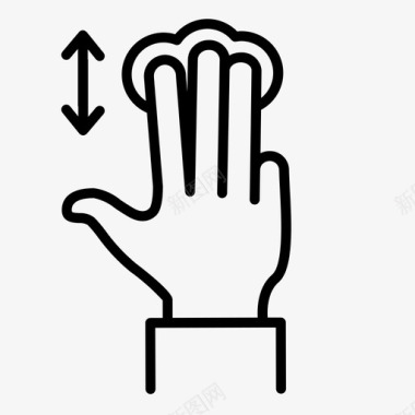 三个手指向下手势图标图标