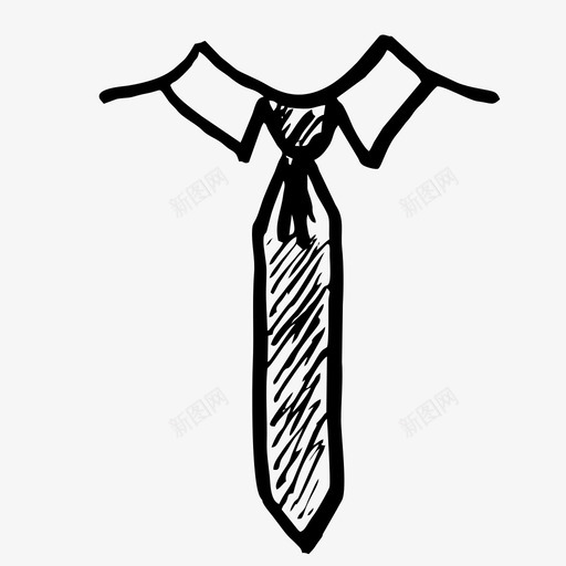 领带衣领手绘图标svg_新图网 https://ixintu.com 手绘 草图 草图图标 衣领 领带