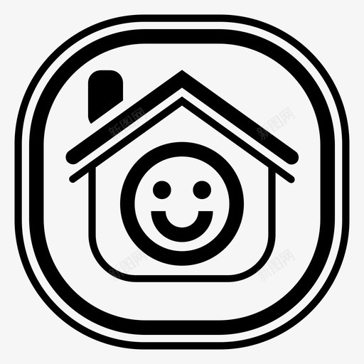 幸福的家幸福的家庭房子图标svg_新图网 https://ixintu.com 住所 幸福的家 幸福的家庭 房子 财产