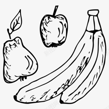 水果苹果香蕉图标图标