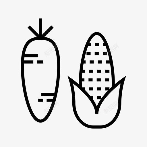 农产品水果蔬菜图标svg_新图网 https://ixintu.com 农产品 农场细线图标集 水果 蔬菜