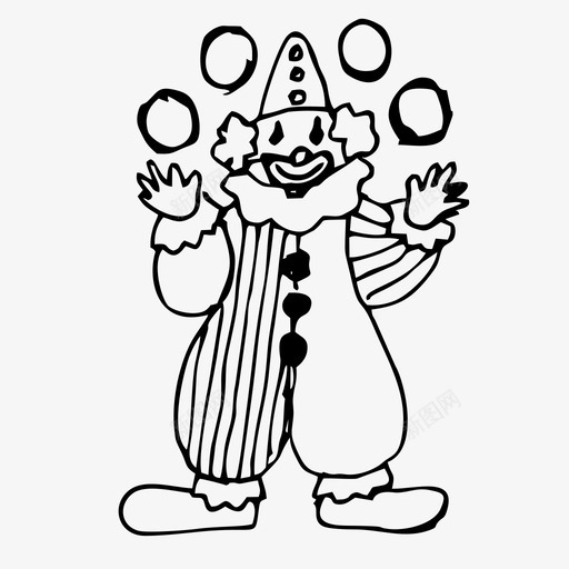 小丑马戏团滑稽图标svg_新图网 https://ixintu.com 小丑 手绘 手绘图标 滑稽 素描 马戏团