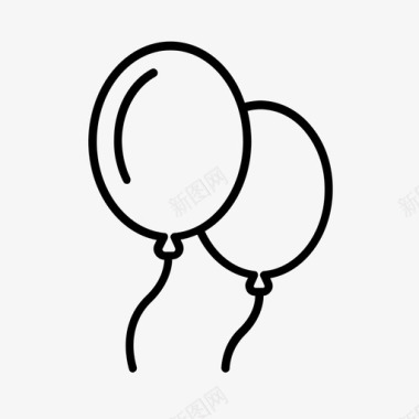 气球生日庆祝图标图标