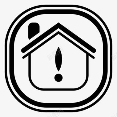 家庭警报房屋通知图标图标