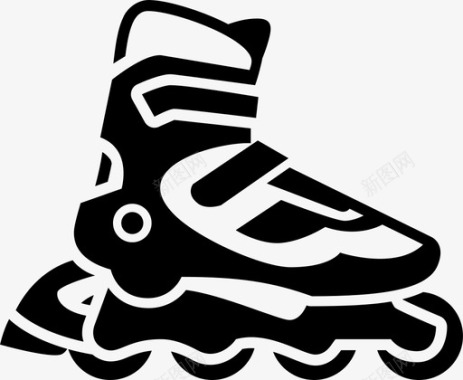 溜冰鞋健身直列式溜冰鞋图标图标