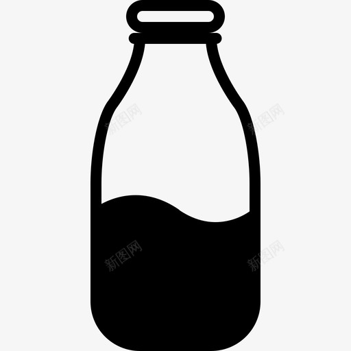 牛奶瓶子饮料图标svg_新图网 https://ixintu.com 农场 烹饪原料铭文 牛奶 瓶子 美食 饮料