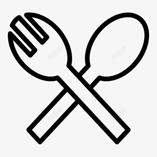 餐厅吃叉子图标svg_新图网 https://ixintu.com 勺子 叉子 吃 游戏图标 餐厅
