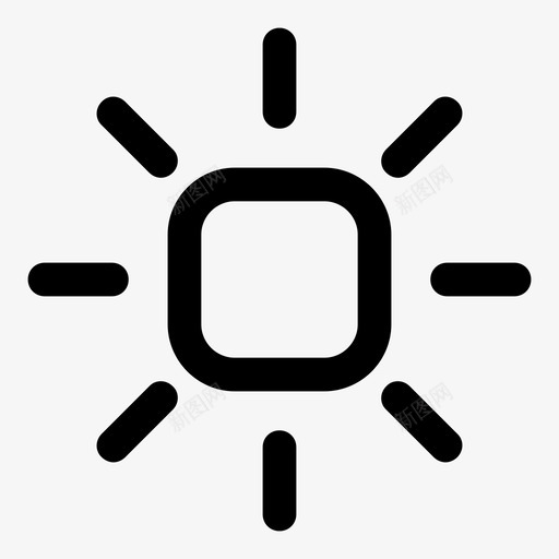 增加亮度太阳线性正方形图标svg_新图网 https://ixintu.com 增加亮度 太阳 线性正方形