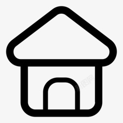 正方形素材房子png图片家房子线性正方形图标高清图片