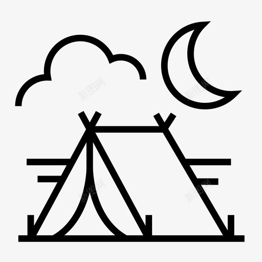 露营探险远足图标svg_新图网 https://ixintu.com 夏天 帐篷 探险 远足 露营
