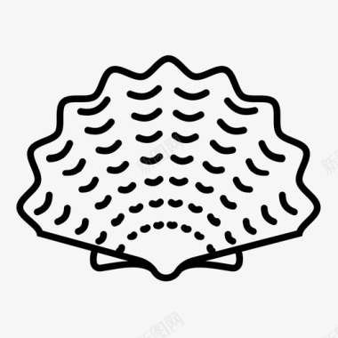 贝壳牡蛎扇贝图标图标