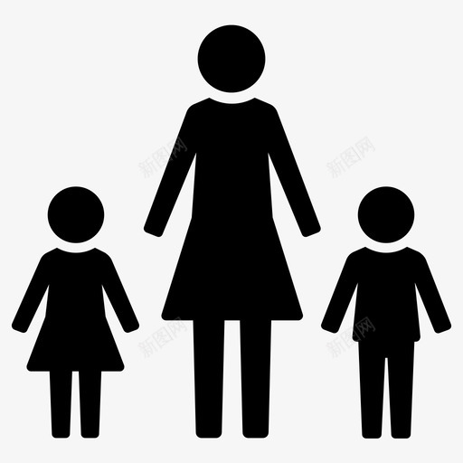 母亲和孩子女儿单亲图标svg_新图网 https://ixintu.com 人 儿子 单亲 女儿 母亲和孩子