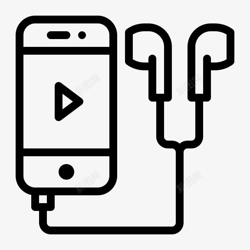音乐播放器耳机ipod图标svg_新图网 https://ixintu.com ipod 夏季 耳机 音乐播放器