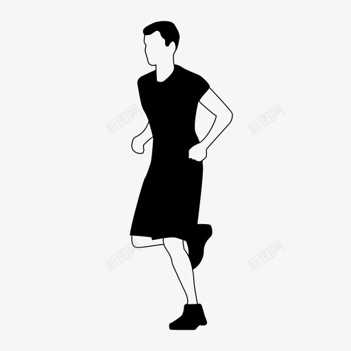 跑步者人轮廓图标svg_新图网 https://ixintu.com 人 人的轮廓 跑步者 轮廓 锻炼