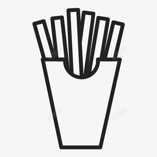 薯条快餐垃圾食品图标svg_新图网 https://ixintu.com 土豆 垃圾食品 快餐 薯条 零食 食品和饮料