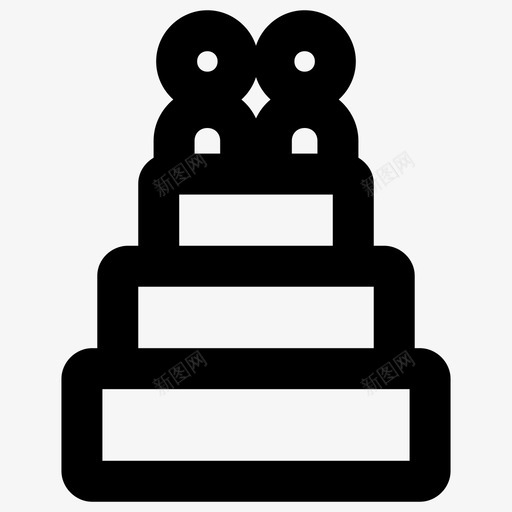 结婚蛋糕生日蛋糕订婚图标svg_新图网 https://ixintu.com 生日蛋糕 结婚 结婚蛋糕 订婚 黑色
