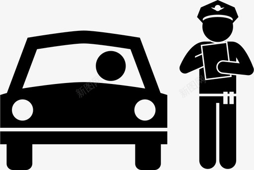 警察传唤汽车司机图标svg_新图网 https://ixintu.com 交警 交通 司机 汽车 罚单 警察传唤