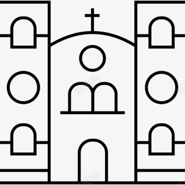 圣约翰大教堂建筑地标图标图标