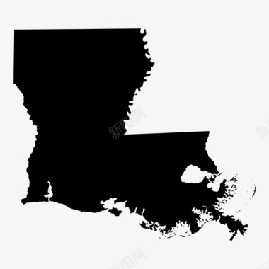 路易斯安那地图新奥尔良美国图标图标