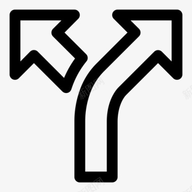 路线右转弯交通工具图标图标
