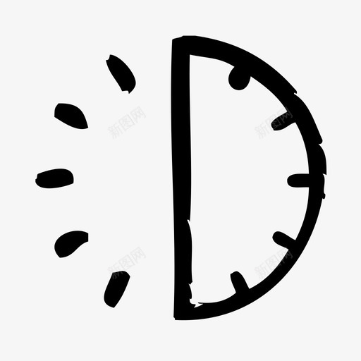 半小时时钟倒计时图标svg_新图网 https://ixintu.com 倒计时 半小时 周期 手表 时钟 时间 草图