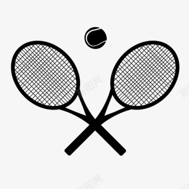 网球拍和球比赛团队图标图标