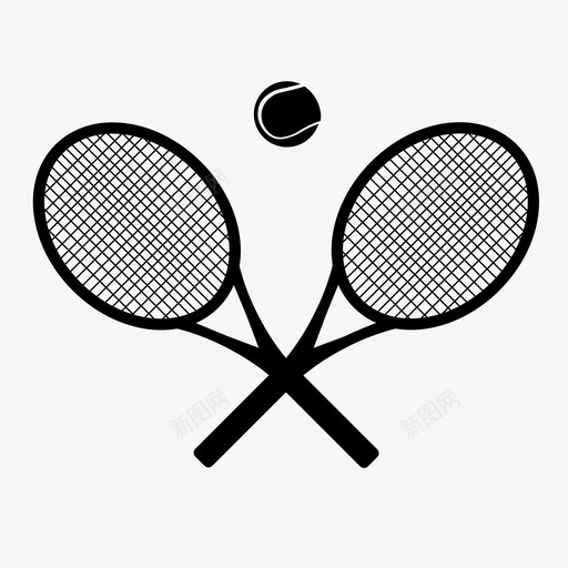 网球拍和球比赛团队图标svg_新图网 https://ixintu.com 团队 比赛 网球拍和球