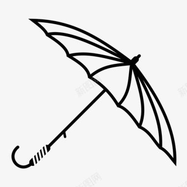 伞打开的伞雨图标图标