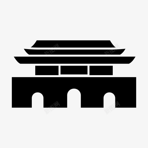 北京建筑地标图标svg_新图网 https://ixintu.com 北京 地标 建筑 旅游 纪念碑 首都世界地标符号