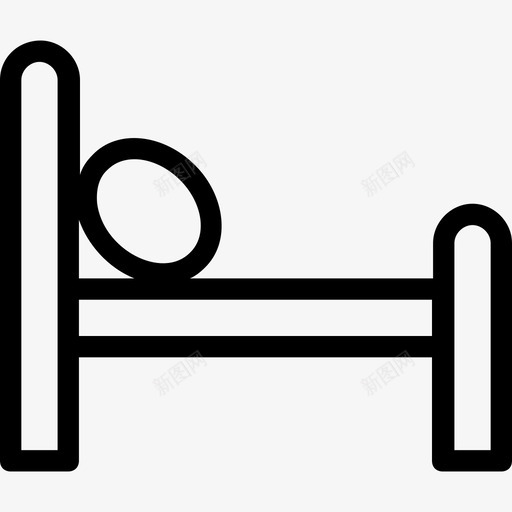 床放松休息图标svg_新图网 https://ixintu.com 休息 单人床 床 放松 睡眠 酒店平滑线图标