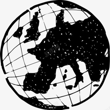 欧洲大陆涂鸦图标图标