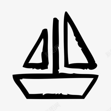 帆船假日旅行图标图标
